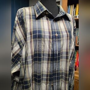 Roundtree & Yorke Plaid Button Down Size 2XLT
